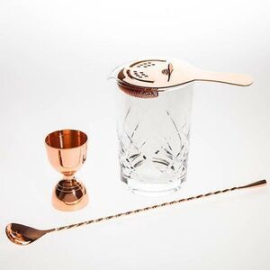 3 Piece Cooper Stirred Cocktail Bar Set Rose Gold